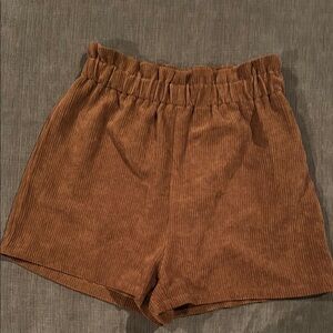 SHEIN Brown Corduroy High Waist Women's Shorts S